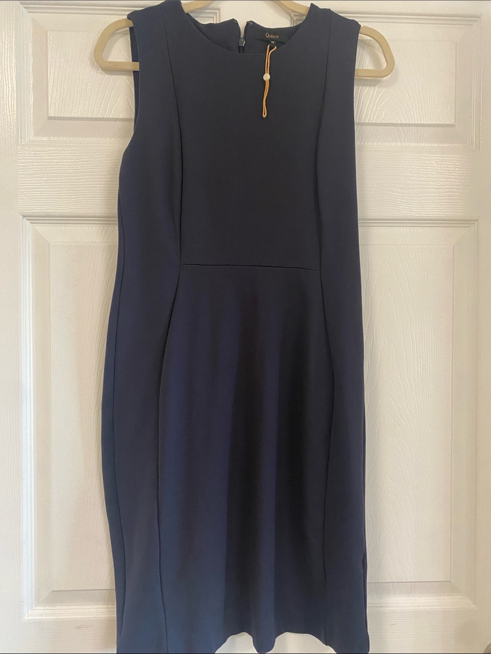 Quince Navy Sleeveless Sheath Dress